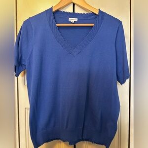 MINNIE ROSE short sleeve, lightweight sweater.